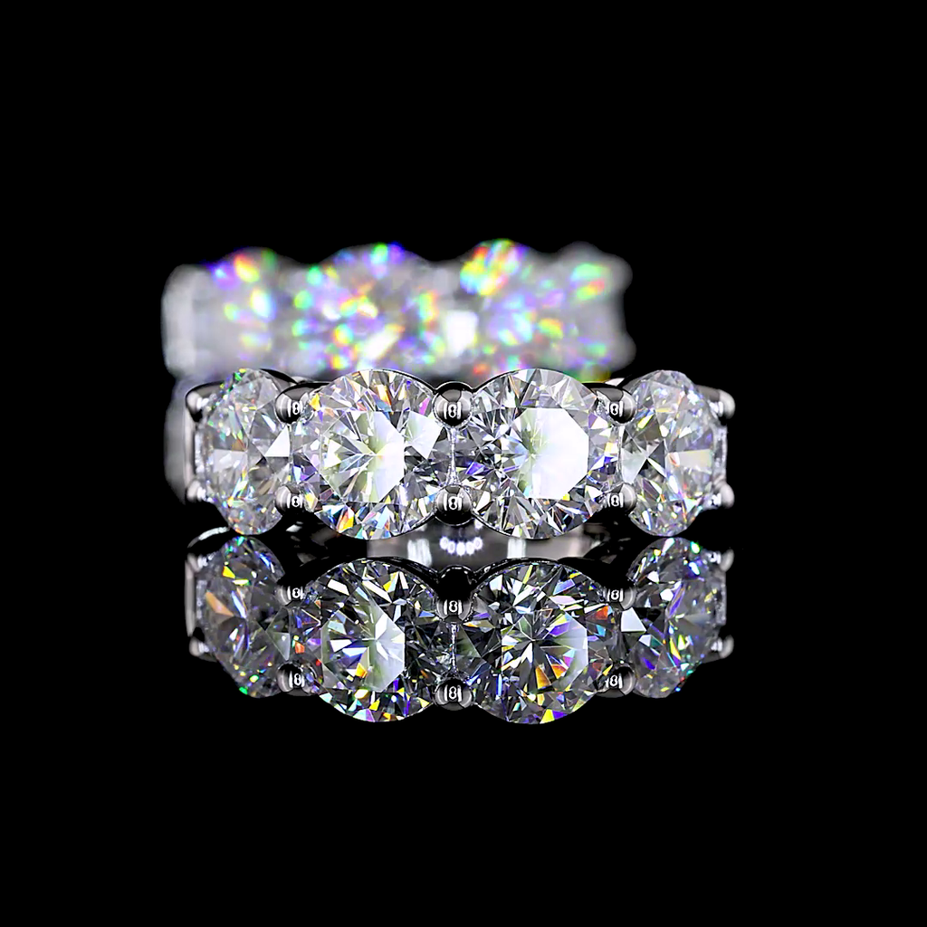 2.99 Cts 14k White Gold Round Shape Huggies Earring - Image 2