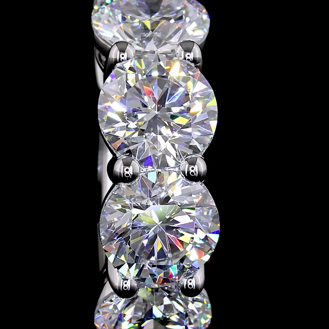 2.99 Cts 14k White Gold Round Shape Huggies Earring - Image 3