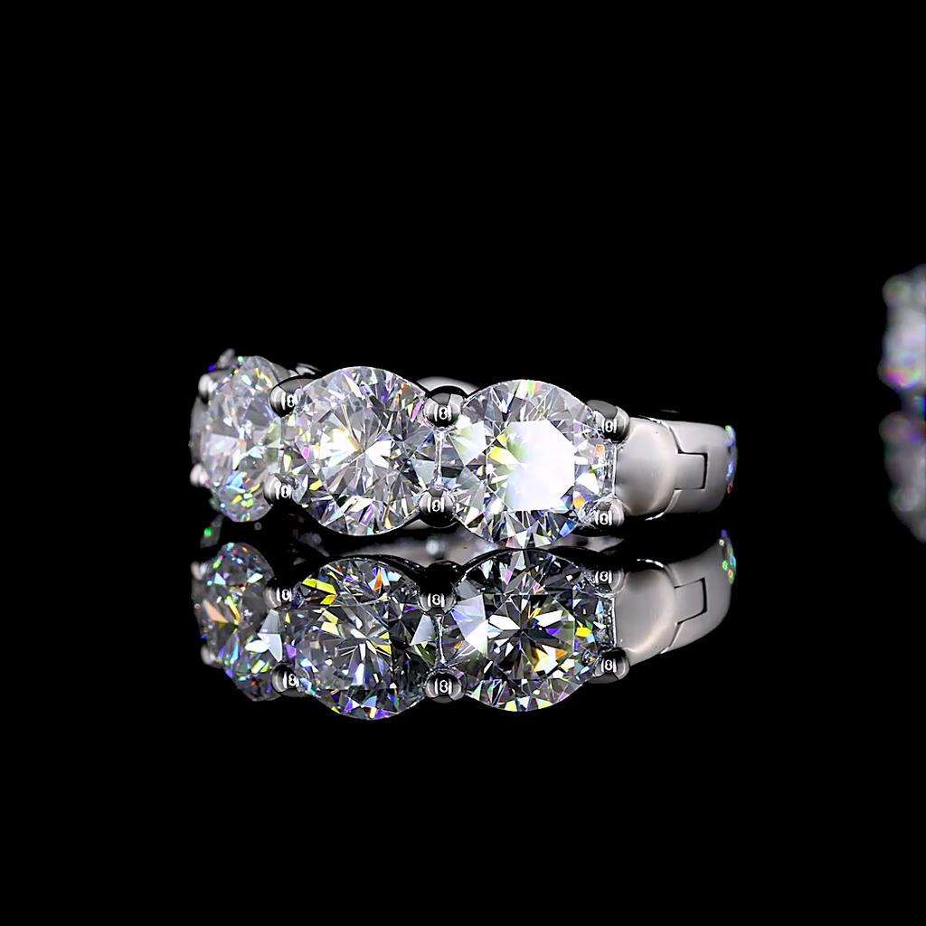 2.99 Cts 14k White Gold Round Shape Huggies Earring - Image 4