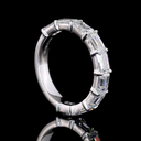 3.09 Cts 14k White Gold Emerald Shape 3/4 Band Eternity Band - Image 2