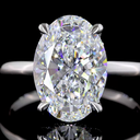 4.16 Cts 14k White Gold Oval Shape Hidden Halo Ring - Image 3