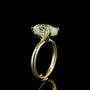 4.22 Cts 14k Yellow Gold Oval Shape Hidden Halo Ring - Image 4
