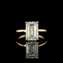 4.14 Cts 14k Yellow Gold Emerald Shape Hidden Halo Ring - Video