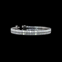 6.91 Cts 14k White Gold Emerald Shape Tennis Bracelet - Video