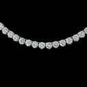13.31 Cts 14k White Gold Round Shape Tennis Necklace - Image 3