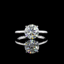 2.11 Cts 14k White Gold Round Shape Hidden Halo Ring - Video
