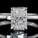 1.6 Cts 14k White Gold Radiant Shape Hidden Halo Ring - Image 3