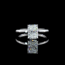 1.6 Cts 14k White Gold Radiant Shape Hidden Halo Ring - Video