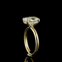 3.14 Cts 14k Yellow Gold Cushion Brilliant Shape Hidden Halo Ring - Image 2