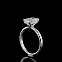 2.13 Cts 14k White Gold Emerald Shape Hidden Halo Ring - Image 2