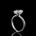3.14 Cts 14k White Gold Oval Shape Hidden Halo Ring - Image 2
