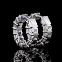 2.59 Cts 14k White Gold Radiant Shape Huggies Earring - Image 4
