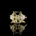 3.68 Cts 14k White Gold Emerald Shape Solitaire Diamond Shank Ring - Video