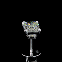 1.53 Cts 14k White Gold Emerald Shape Studs Earring - Image 4