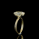 4.15 Cts 14k Yellow Gold Cushion Brilliant Shape Hidden Halo Ring - Image 4