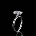 3.06 Cts 14k White Gold Cushion Brilliant Shape Solitaire Ring - Image 4