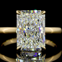 4.09 Cts 14k Yellow Gold Radiant Shape Solitaire Ring - Image 3