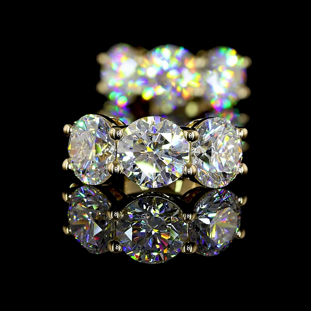 4.39 Cts 14k Yellow Gold Round Shape Huggies Earring - Image 2