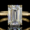3.02 Cts 14k Yellow Gold Emerald Shape Solitaire Ring - Image 3