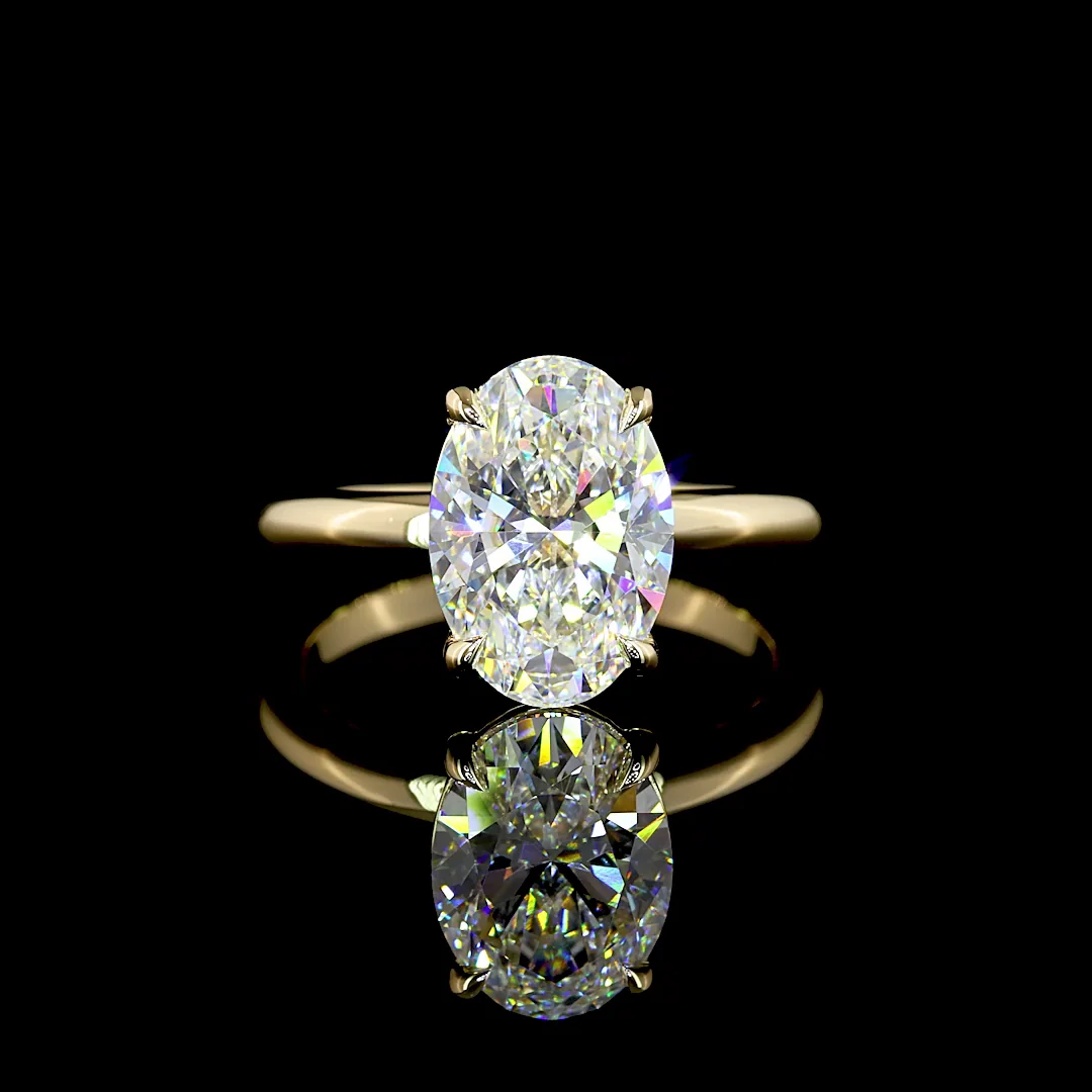 3.05 Cts 14k Yellow Gold Oval Shape Solitaire Ring - Video