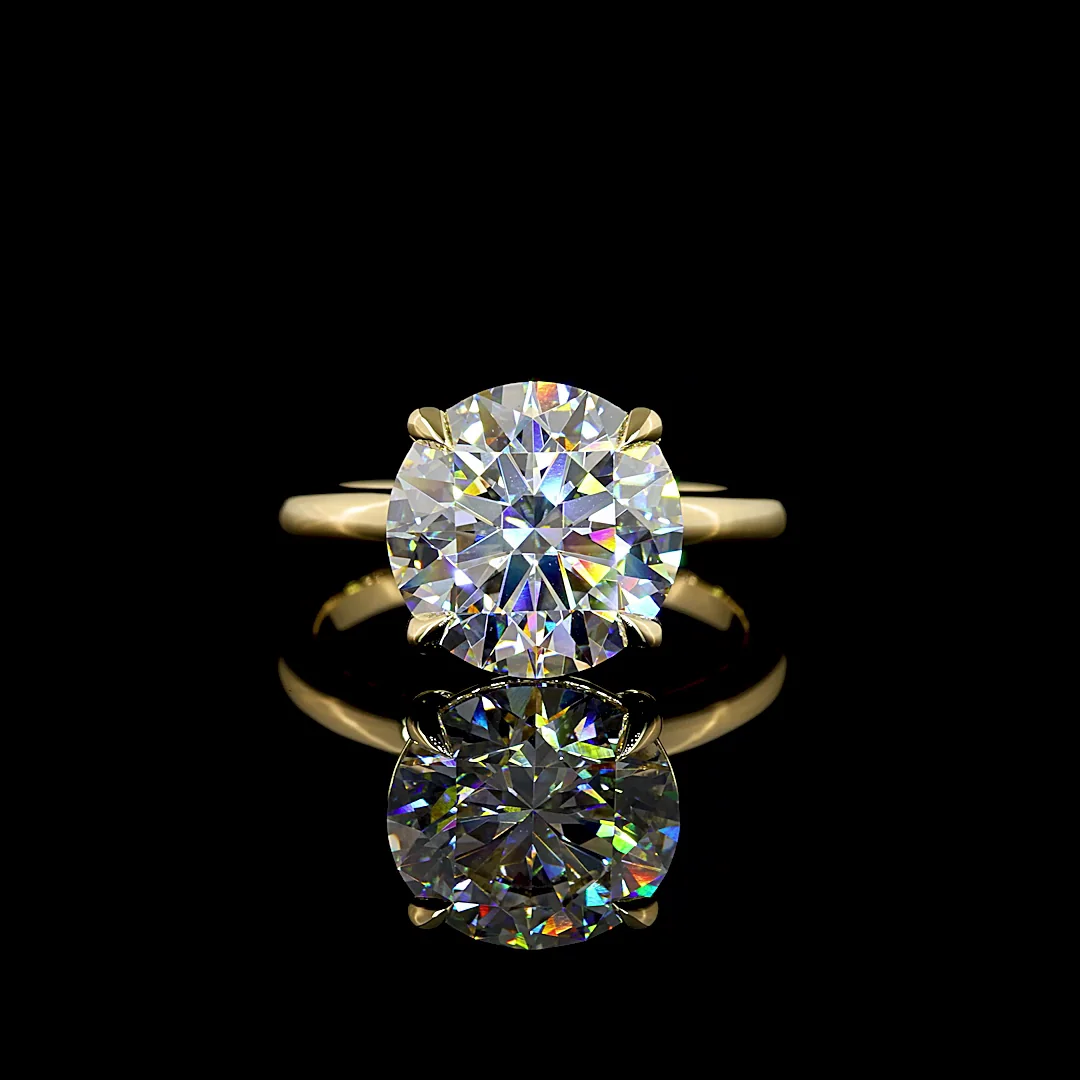 5.08 Cts 14k Yellow Gold Round Shape Solitaire Ring - Video