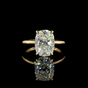 4.06 Cts 14k Yellow Gold Cushion Brilliant Shape Solitaire Ring - Video