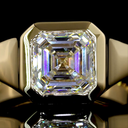 2.06 Cts 14k Yellow Gold Asscher Shape Solitaire Ring - Image 3