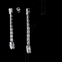 4.72 Cts 14k White Gold Oval Shape Hanging Earring - Image 2