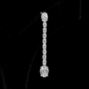 4.72 Cts 14k White Gold Oval Shape Hanging Earring - Image 3