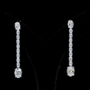 4.72 Cts 14k White Gold Oval Shape Hanging Earring - Video