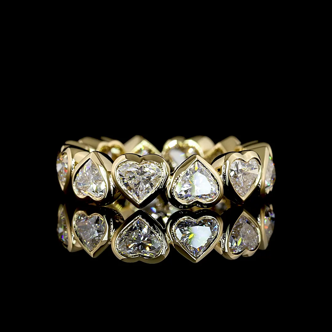 4.05 Cts 14k Yellow Gold Heart Shape Eternity Band Eternity Band - Video