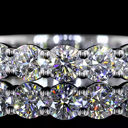 1.54 Cts 14k White Gold Round Shape 3/4 Band Eternity Band - Image 3