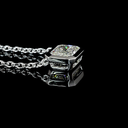 1.55 Cts 14k White Gold Radiant Shape Solitaire Pendant - Image 2