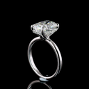 4.18 Cts 14k White Gold Cushion Brilliant Shape Hidden Halo Ring - Image 2
