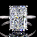 5.27 Cts 14k White Gold Radiant Shape Hidden Halo Ring - Image 3