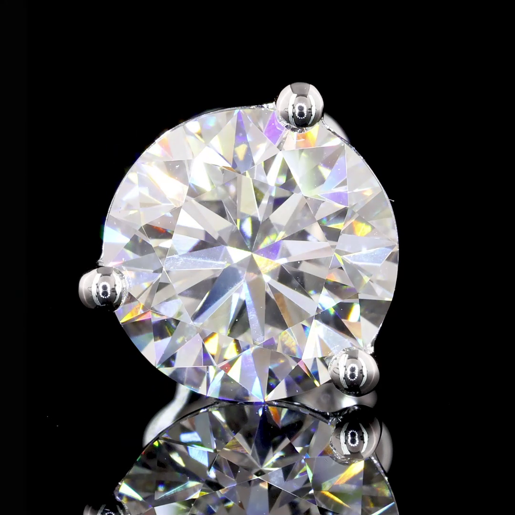 4.02 Cts 14k White Gold Round Shape Martini Earring - Image 2