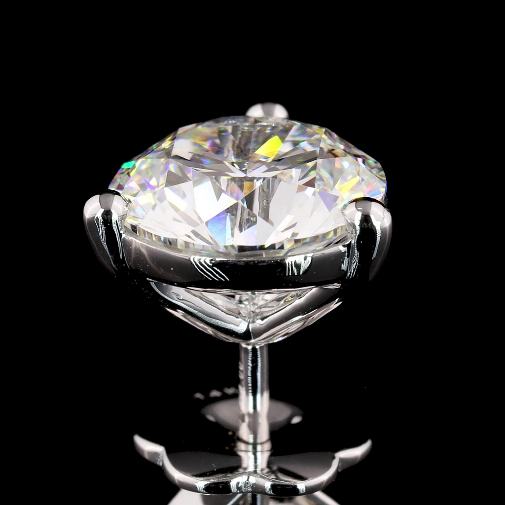 4.02 Cts 14k White Gold Round Shape Martini Earring - Image 4