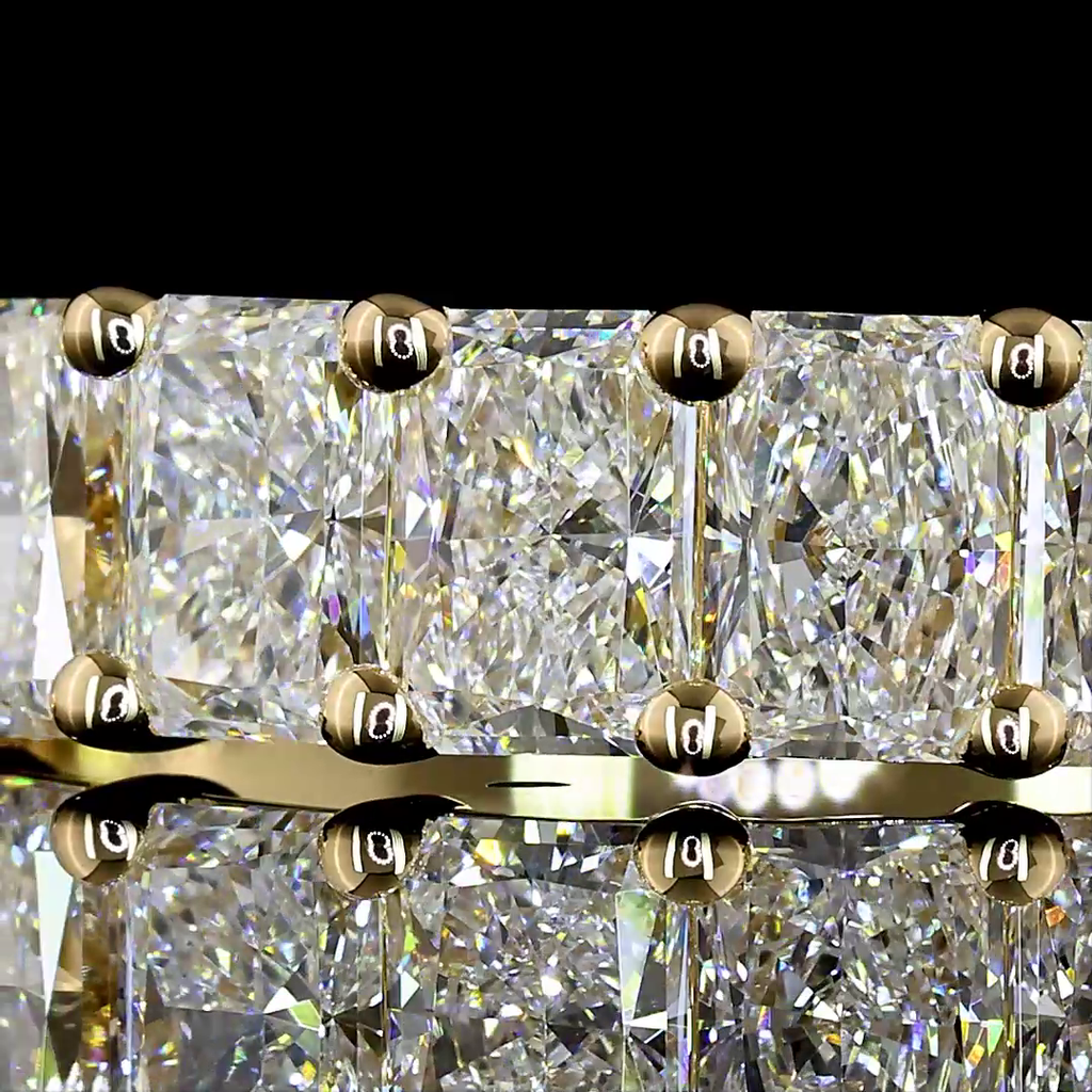 1 Cts 14k Yellow Gold Radiant Shape 5 Stones Eternity Band - Image 3
