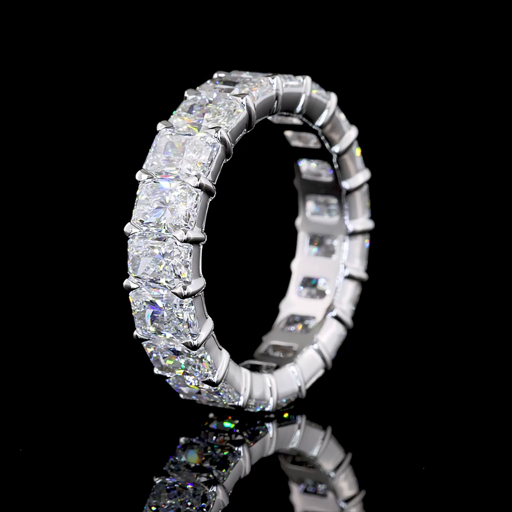 6.46 Cts 14k White Gold Radiant Shape Eternity Band Eternity Band - Image 4