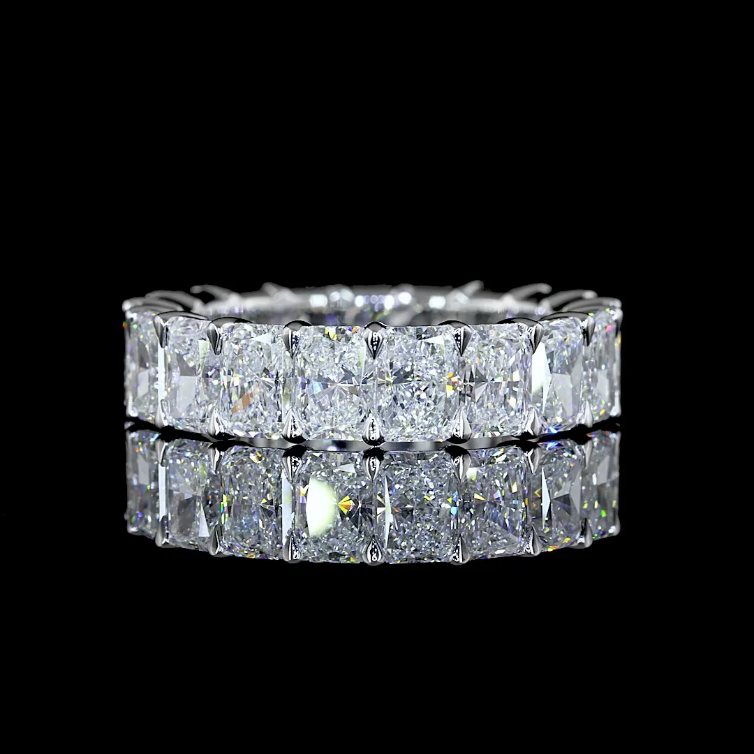 6.46 Cts 14k White Gold Radiant Shape Eternity Band Eternity Band - Video