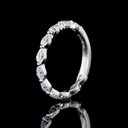 0.99 Cts 14k White Gold Pear Shape 3/4 Band Eternity Band - Image 4