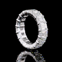 8.02 Cts 18k White Gold Emerald Shape Eternity Band Eternity Band - Image 2