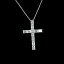 2.17 Cts 14k White Gold Emerald Shape Symbol Pendant - Image 3