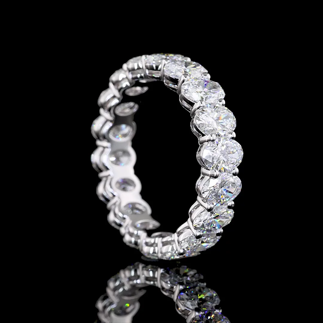 4.77 Cts 14k White Gold Oval Shape Eternity Band Eternity Band - Image 2