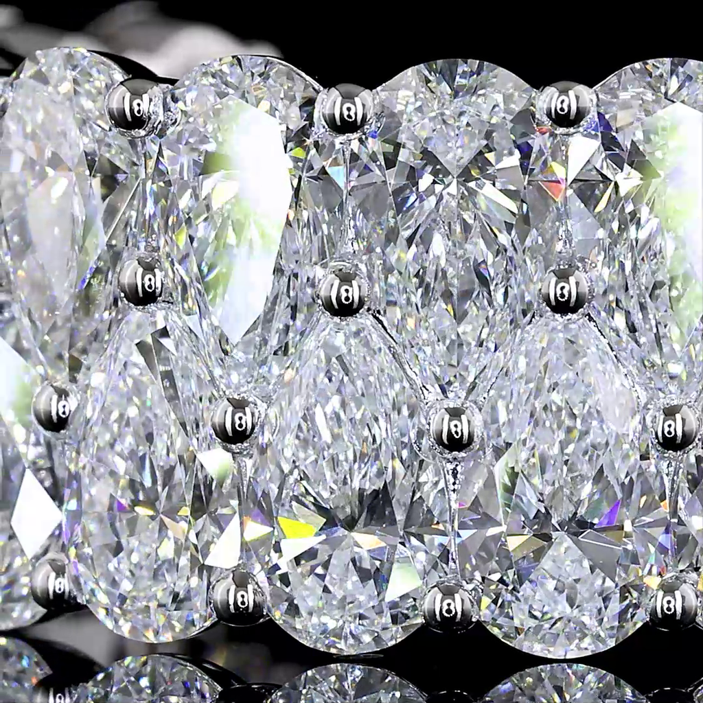7.87 Cts 14k White Gold Pear Shape 3/4 Band Eternity Band - Image 3