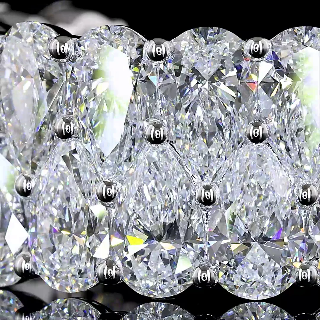 7.87 Cts 14k White Gold Pear Shape 3/4 Band Eternity Band - Image 3