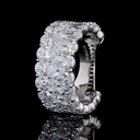 7.87 Cts 14k White Gold Pear Shape 3/4 Band Eternity Band - Image 4
