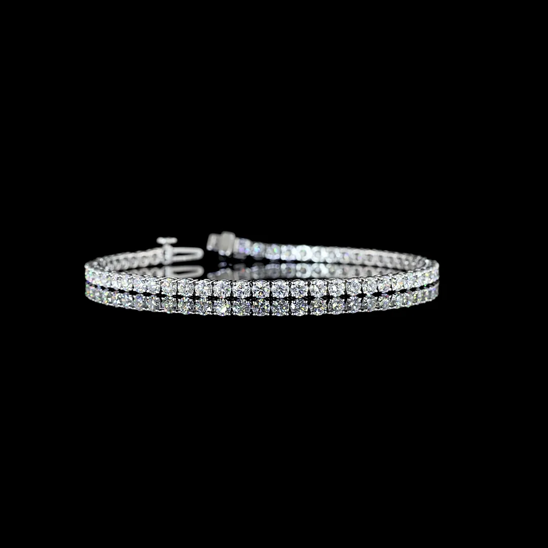 5.09 Cts Silver Round Shape Tennis Bracelet - Video