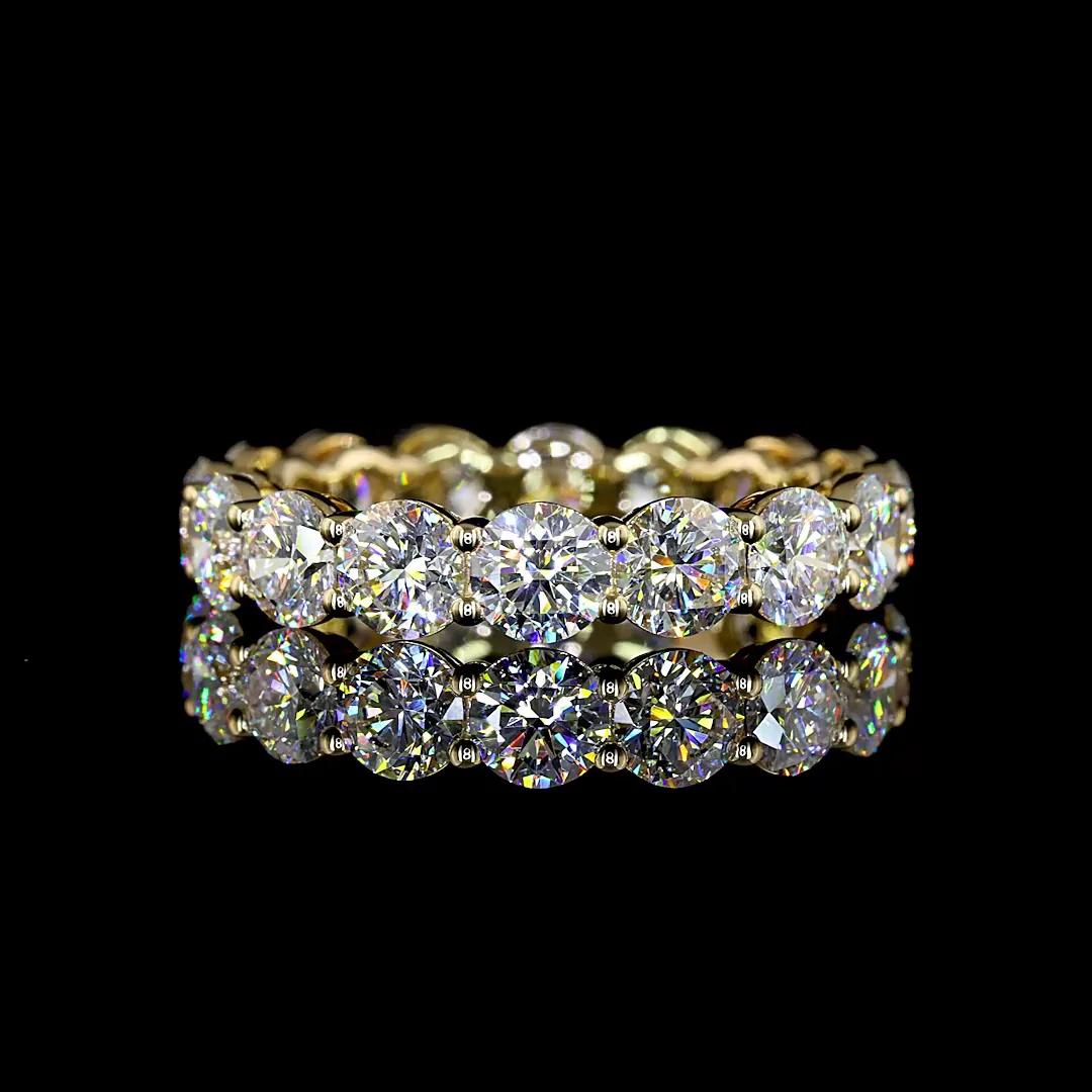 4.2 Cts 14k Yellow Gold Round Shape Eternity Band Eternity Band - Video