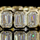 3.07 Cts 14k Yellow Gold Oval Shape 3/4 Band Eternity Band - Image 3